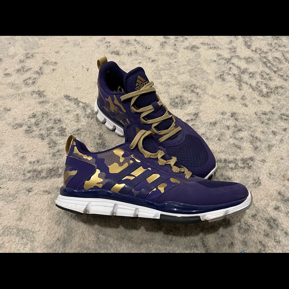 Purple and gold Adidas sneaker